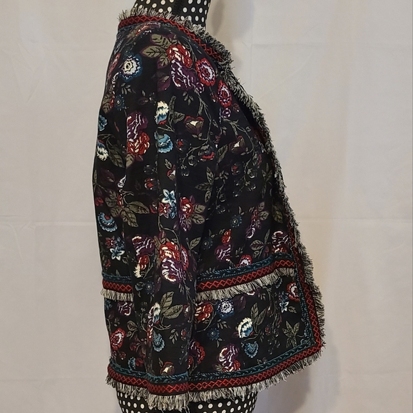Loft Floral Fringe Colorful Jacket - Picture 10 of 12